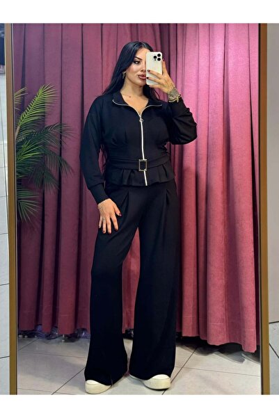 inci bayan giyim SET MODAL DETALIAT CU BELTĂ