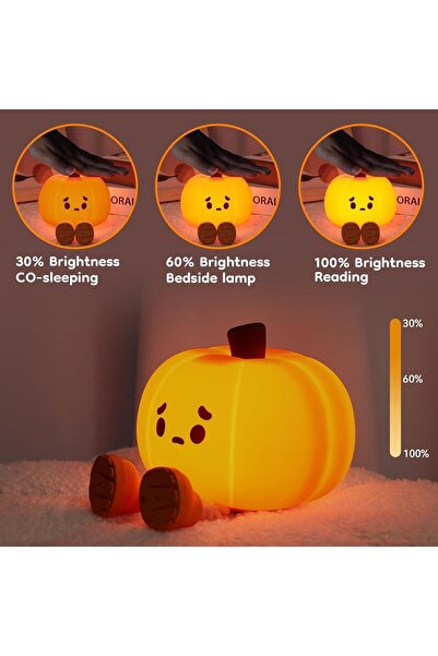 Generic Anspect Cute Pumpkin LED Night Light - Rechargeable Bedside Lamp for Kids, Halloween Decor, Nursing