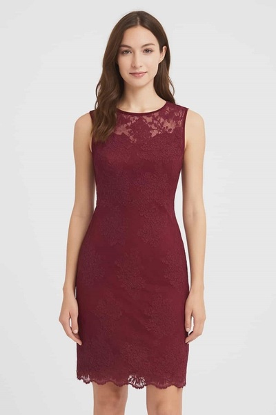 Uniquedress Elegant dress, burgundy color, size XL