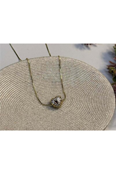 Genel Markalar 14K Kırmızı Kalp Detaylı Xuping Kolye