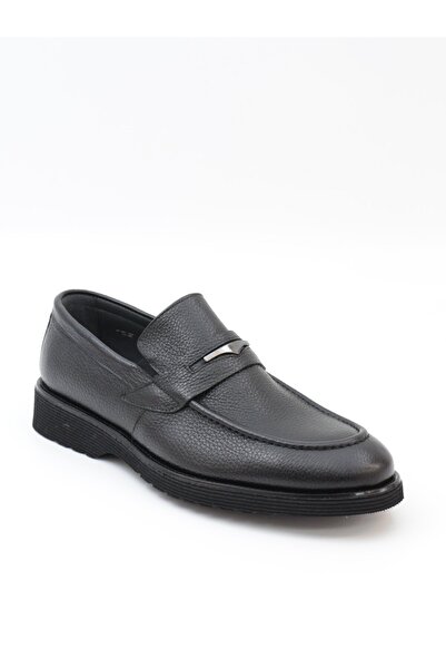 Fosco 2893 Black Genuine Leather Eva Sole Moccasin Men's Shoes