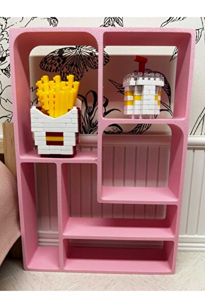 MOON SİRİUS 1\10 PEMBE RAFLI DOLAP MAKET-BEBEK EVİ EŞYASI (AKSESUARLAR DAHİL ...