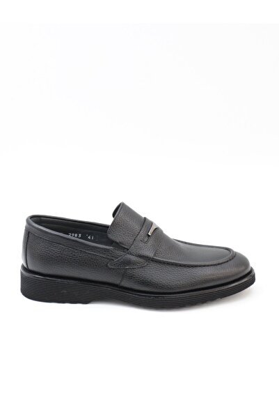 Fosco 2893 Black Genuine Leather Eva Sole Moccasin Men's Shoes