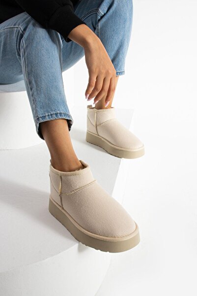 Dadak's Mini Short Thick Sole Women's Boots with Wool Inside