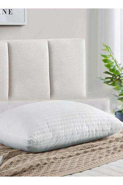 REGAL IN HOUSE ＢＡＣＫ ＨＯＵＳＥ Comfortable Hotel Pillow, Striped Microfiber, White, 75x50 cm