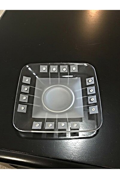 DECOSTYLE Paşabahçe 54261 Square Tea Plate Stony Decorated 6 Pieces