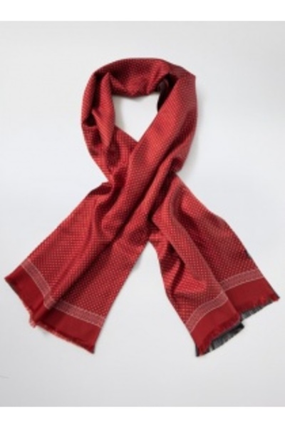 Codan Double-face Silk Scarf with Red Polka Dots