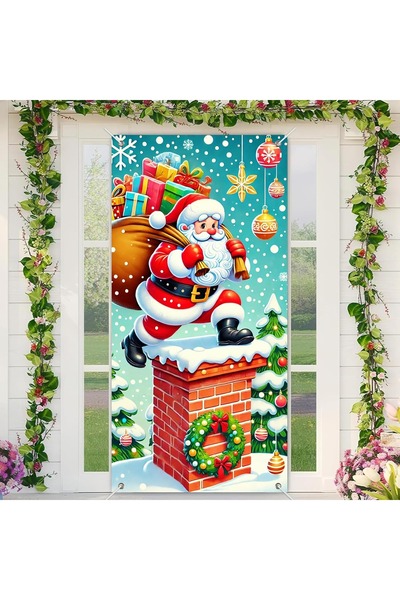 PROMISEBACKDROP2 زينة باب مرنة مقاس 190×75 سم، غطاء باب من القماش، ديكور عيد ...