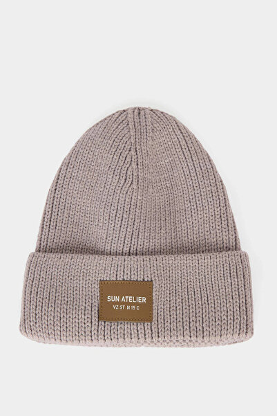 DeFacto C7149Axgr316 Gray Men's Woven Label Beret