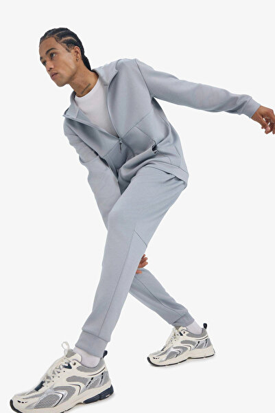 DeFacto Z9112Azgr445 Gray Defactofit Slim Fit Slim Fit Standard Leg Skuba Diving Fabric Jogger Sweatpants