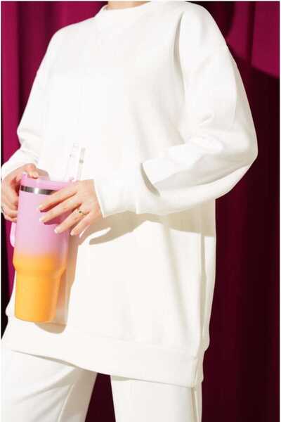 MODA VEDAT Women's Front Printed 0Y-Ho Fabric Double Set -156