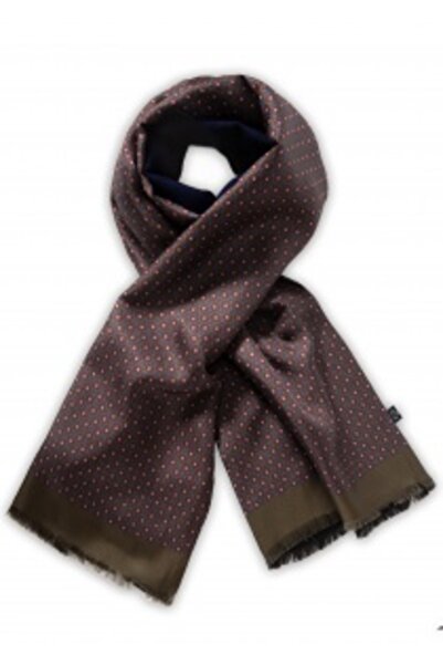 Codan Silk neck scarf with ornaments (dark green)