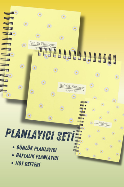 pcpapiruscraft 3'lü Planlama Seti, Günlük Planlayıcı, Haftalık Planlayıcı, Ya...