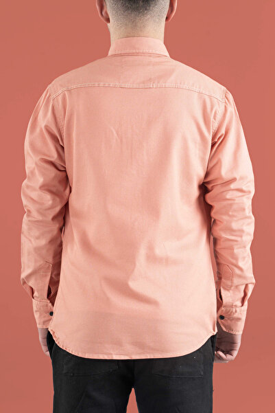 bombe Slim Fit Men's Denim Shirt Khaki