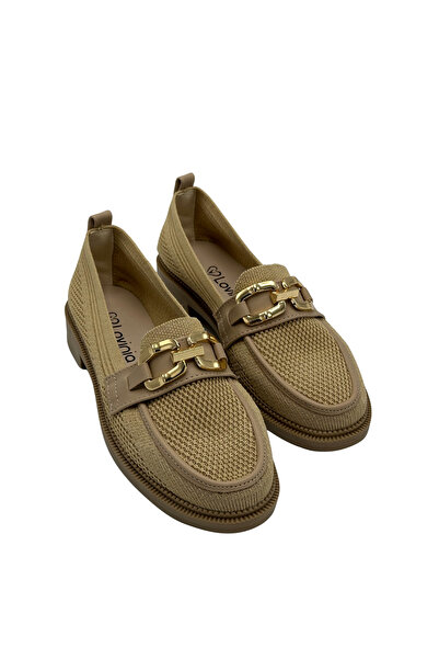 BENGASO Buckle Detailed Knitwear Loafer Casual Women's Ballet Shoes