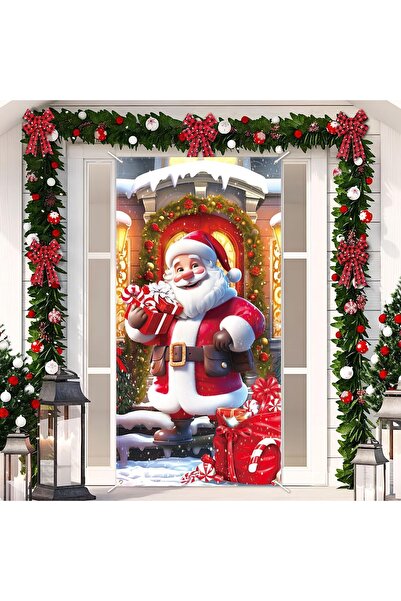 PROMISEBACKDROP2 زينة باب مرنة مقاس 190×75 سم، غطاء باب من القماش، ديكور عيد ...