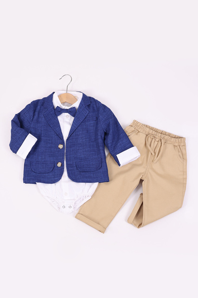 Pollito Baby Boy 4-Piece Set with Bodysuit and Jacket