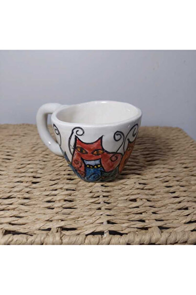 esdekor Small Mug Handmade Ceramic Diameter 8 cm