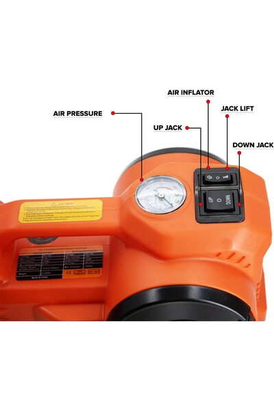 genernic Electric Car Jack 5 Ton 12V Hydraulic with Tire Inflator Pump and LED Light