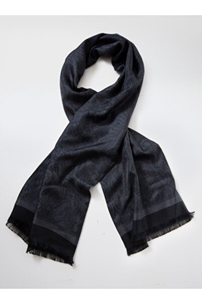 Codan Doubleface men's scarf, paisley pattern, dark gray