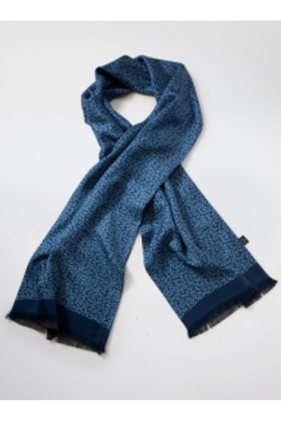 Codan Double-face tie scarf, paisley pattern dark blue