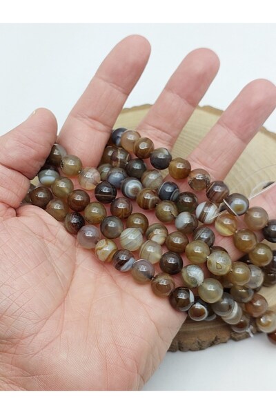 Yasamtohumu Set de agat maro negru, 10 mm – Bijuterii și accesorii lucrate ma...