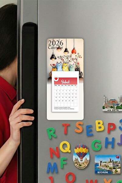 Tieni 2026 Takvimi | Buzdolabı Magnetli Takvim | Refrigerator Magnet Calendar |Kd1203