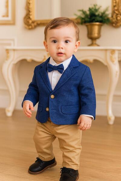 Pollito Baby Boy 4-Piece Set with Bodysuit and Jacket