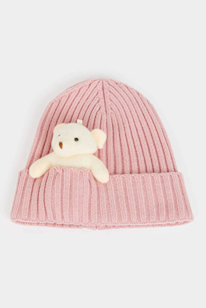 DeFacto C7928A8Pn10 Pink Girl's Knit Beanie