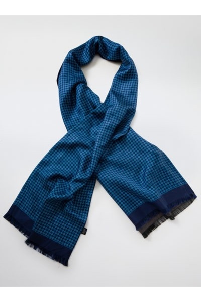 Codan Krawattenschal Ornamente Doubleface marineblau