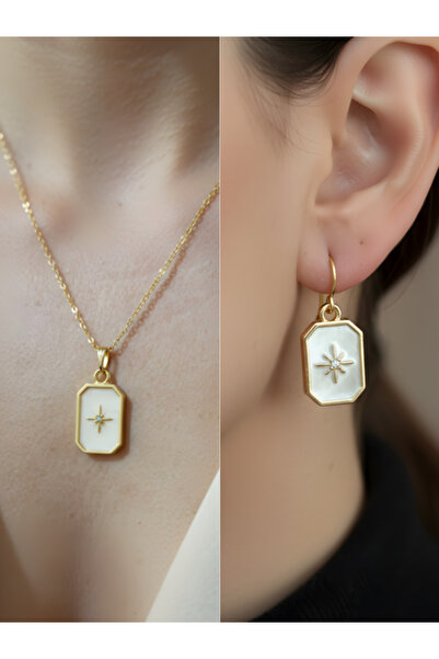 TURBİJ Star Detail Women's Necklace Earring Set