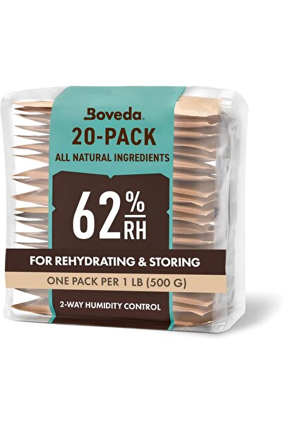 Boveda 62% Two-Way Humidity Control Packs, Size 67, 20-Pack (for up to 1 lb)