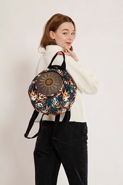 street&bagdnz Fargin Ethnic Authentic Patterned Round Backpack Embroidered Bohemian Style Backpack