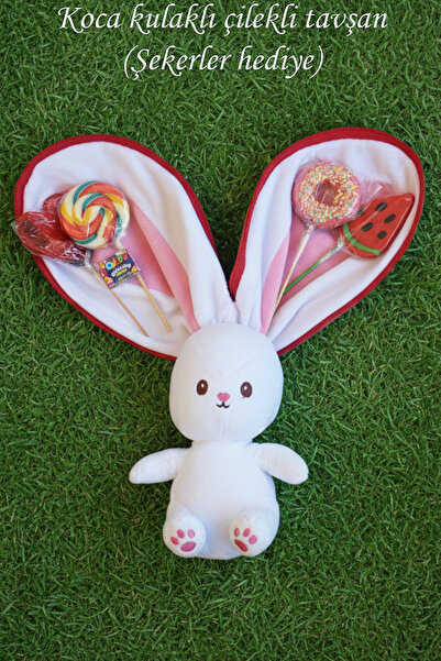 Goldwither Sürpriz Koca Kulaklı Çilek Tavşan Peluş Oyuncak Ayı Şekerler Hediye