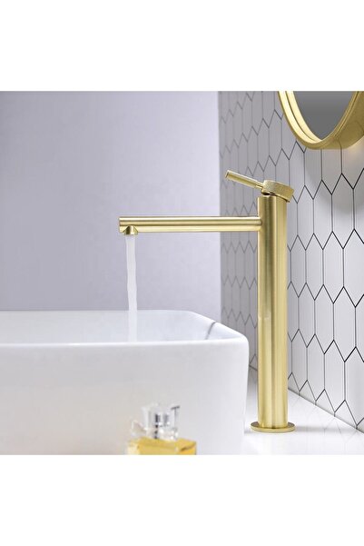 FİNN High Sink Faucet, Glossy Gold
