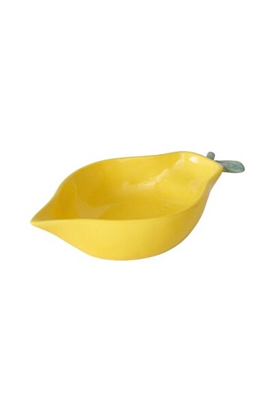 Boltze Bol ceramic galben 30 x 18 cm, în formă de lămâie, Zitronella -