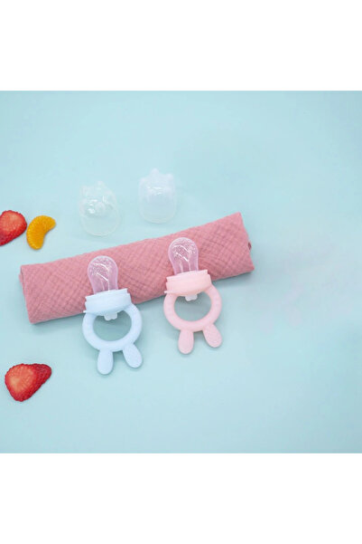 OEM Soft silicone baby food pacifier, BPA-free, with lid, ideal for fruit, green