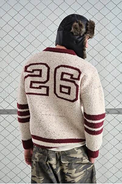 TÜZeMEN Written V-Neck Wool Sweater