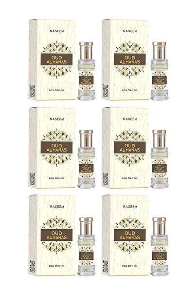 Naseem زيت عطري عود المنّاس رول أون للرجال والنساء - 6 مل (عبوة من 6 قطع)