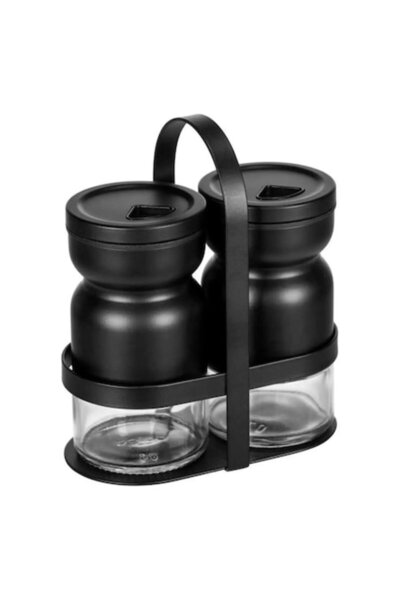 Wenko Set de condimente Melli Black pentru bucătărie de exterior, 2 recipient...