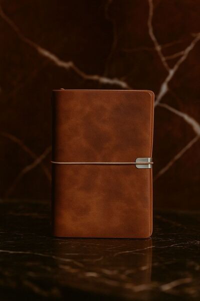 LİBE 13x20 Yumuşak Kapak Vintage Dolgulu Deri - Günlük & Not & seyahat Defteri