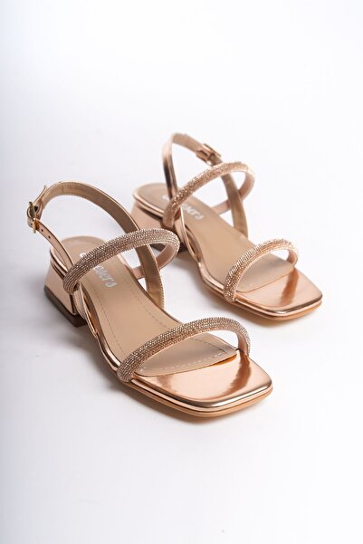 Redoxy Women's Special Design Mirrored Coated Low Heeled Evening Shoes