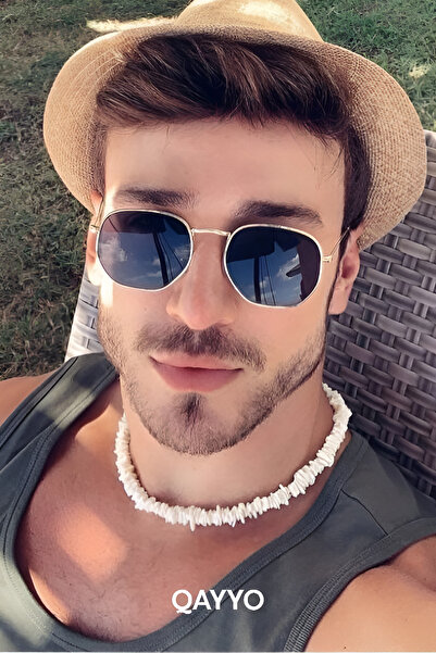 QAYYO Accessories Beery Gold Black Metal Pentagonal Unisex Sunglasses