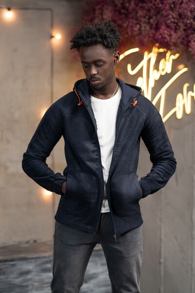 FBI Slimfit Hooded Side Pocket Zippered Sports Fleece Cardigan