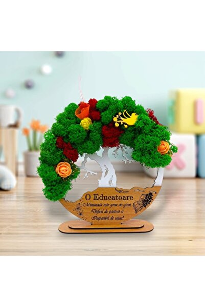 OEM Tree of Life framed artwork with stabilized lichens, personalized, 20cm, white