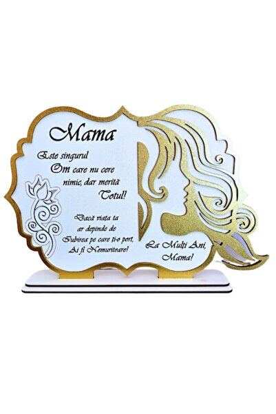 OEM Tablou personalizat cu mesajul „Mama”, 30x20 cm, alb