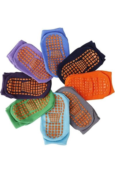 Generic Non-Slip Toddler Socks, Pack of 8 Ankle Gripper Socks for Ages 1-12