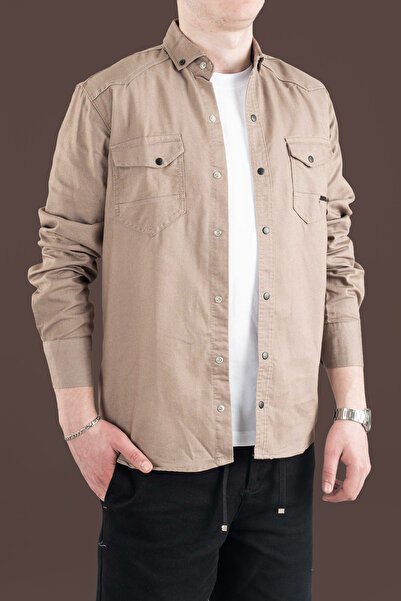 bombe Men's Slim Fit Denim Shirt