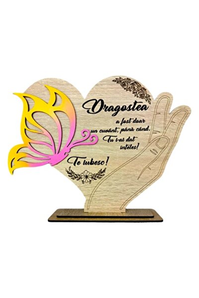 OEM Decorațiune de perete în formă de inimă cu fluture, mesaj personalizat pe...