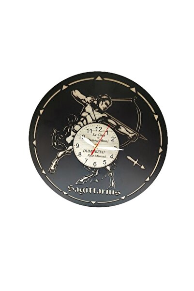 OEM Decorative Zodiac wall clock, double-layer MDF, personalized for Sagittarius, 38 cm, Black